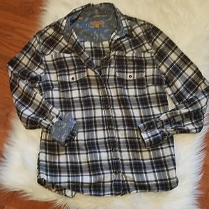 Jachs girlfriend black and white plaid flannel